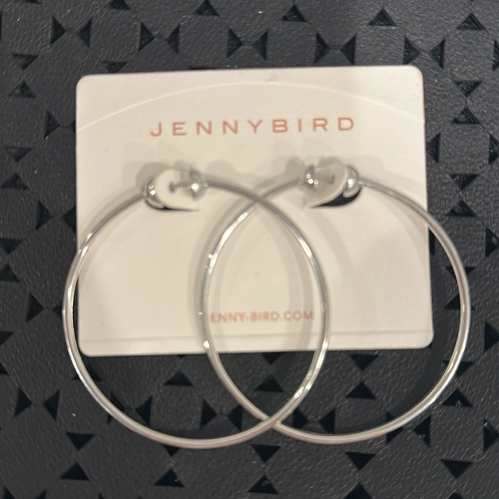 New never worn Jenny Bird Silver hooks 2.25 inch